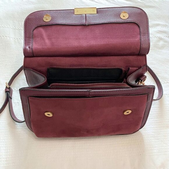 NWOT CELINE DION PLUM BURGUNDY OPUS FAUX LEATHER SUEDE HAND BAG - OS - Picture 8 of 11